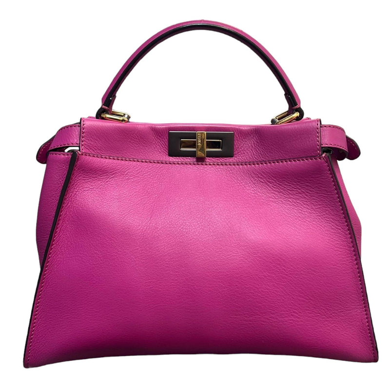 Peekaboo Iconic Satchel Medium Vitello Seta Pink GHW