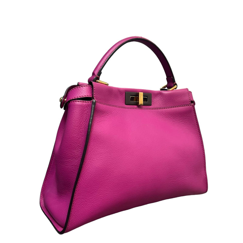 Peekaboo Iconic Satchel Medium Vitello Seta Pink GHW