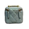 Vanity Case With Chain Mini Lambskin Blue Green Iridescent GHW