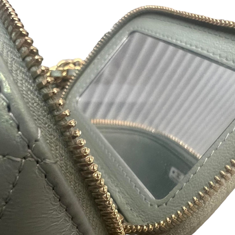 Vanity Case With Chain Mini Lambskin Blue Green Iridescent GHW
