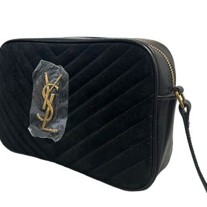 Lou Camera Suede Matelasse Monogram Black GHW