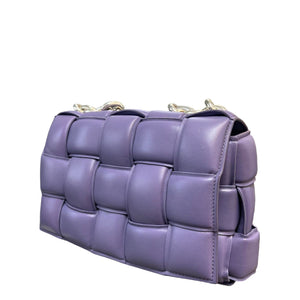 Padded Chain Cassette Crossbody Lambskin Purple SHW