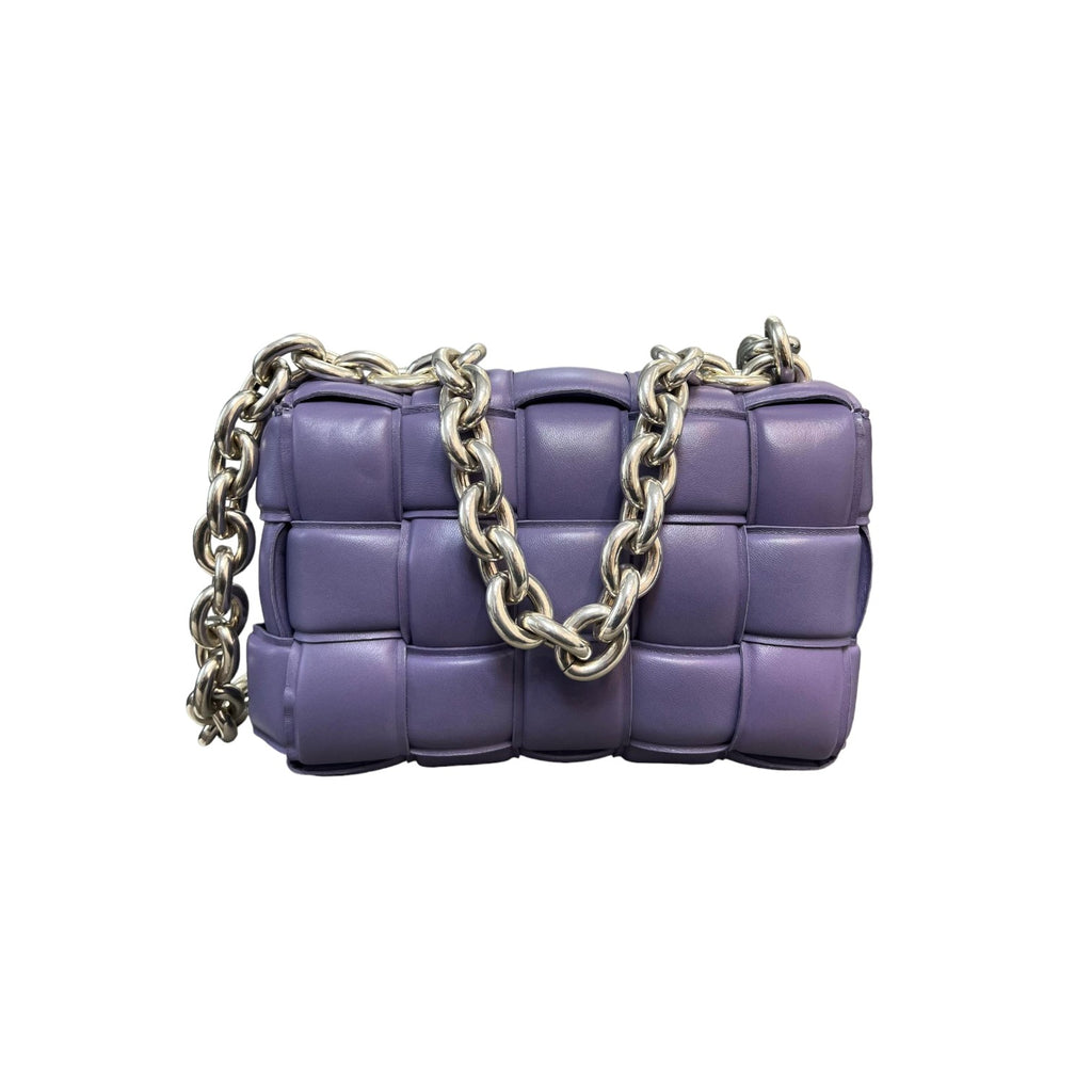 Padded Chain Cassette Crossbody Lambskin Purple SHW