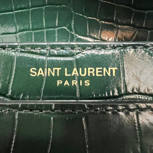 Cassandra Shoulder Calfskin Crocodile Embossed Green GHW