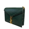 Cassandra Shoulder Calfskin Crocodile Embossed Green GHW