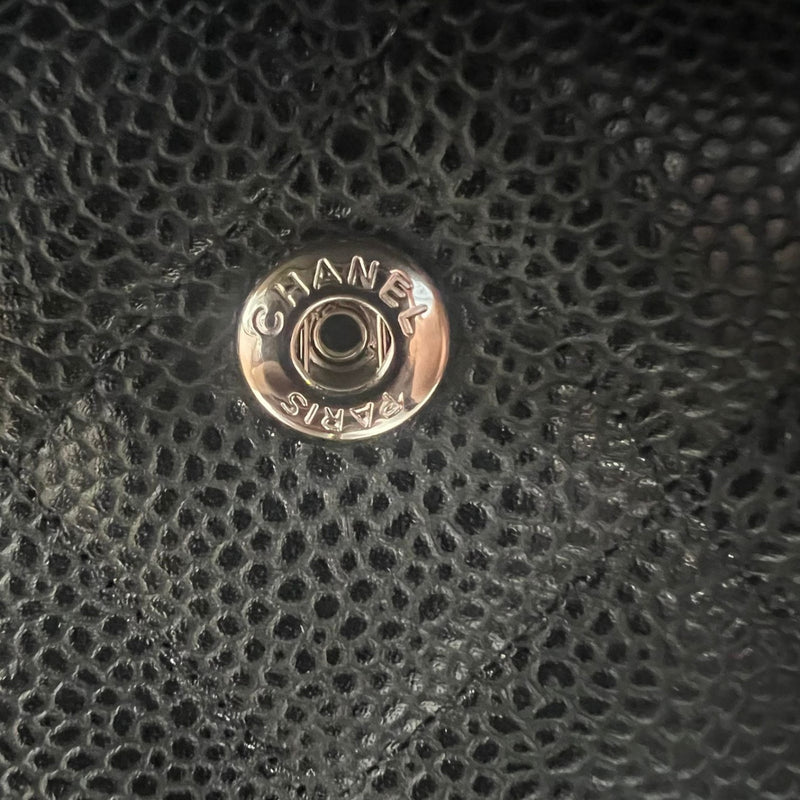 Jumbo Double Flap Caviar Quilted Black SHW