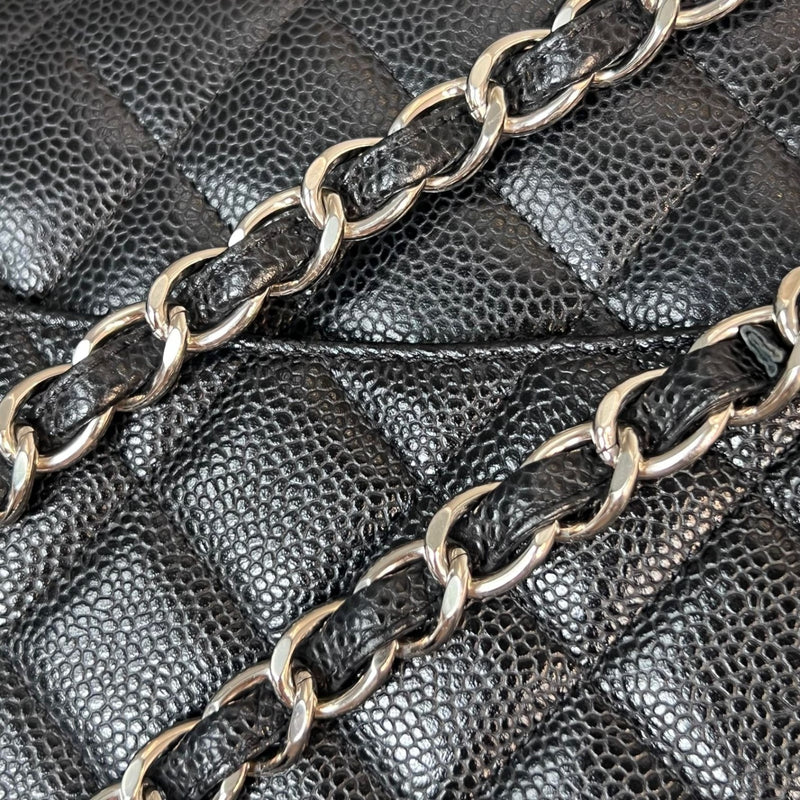 Jumbo Double Flap Caviar Quilted Black SHW