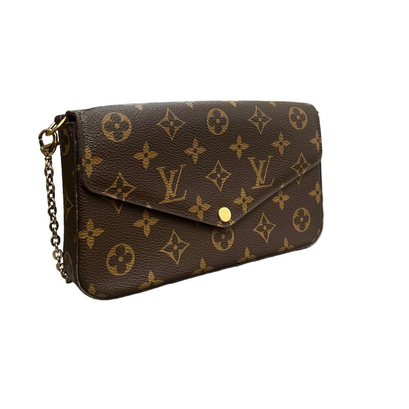 Chain Wallet Monogram Pochette Felicie Brown GHW