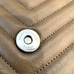 Medium College Bag Sheepskin Monogram Beige SHW
