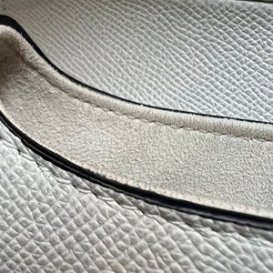 Saddle Bag Grained Calfskin Medium White GHW