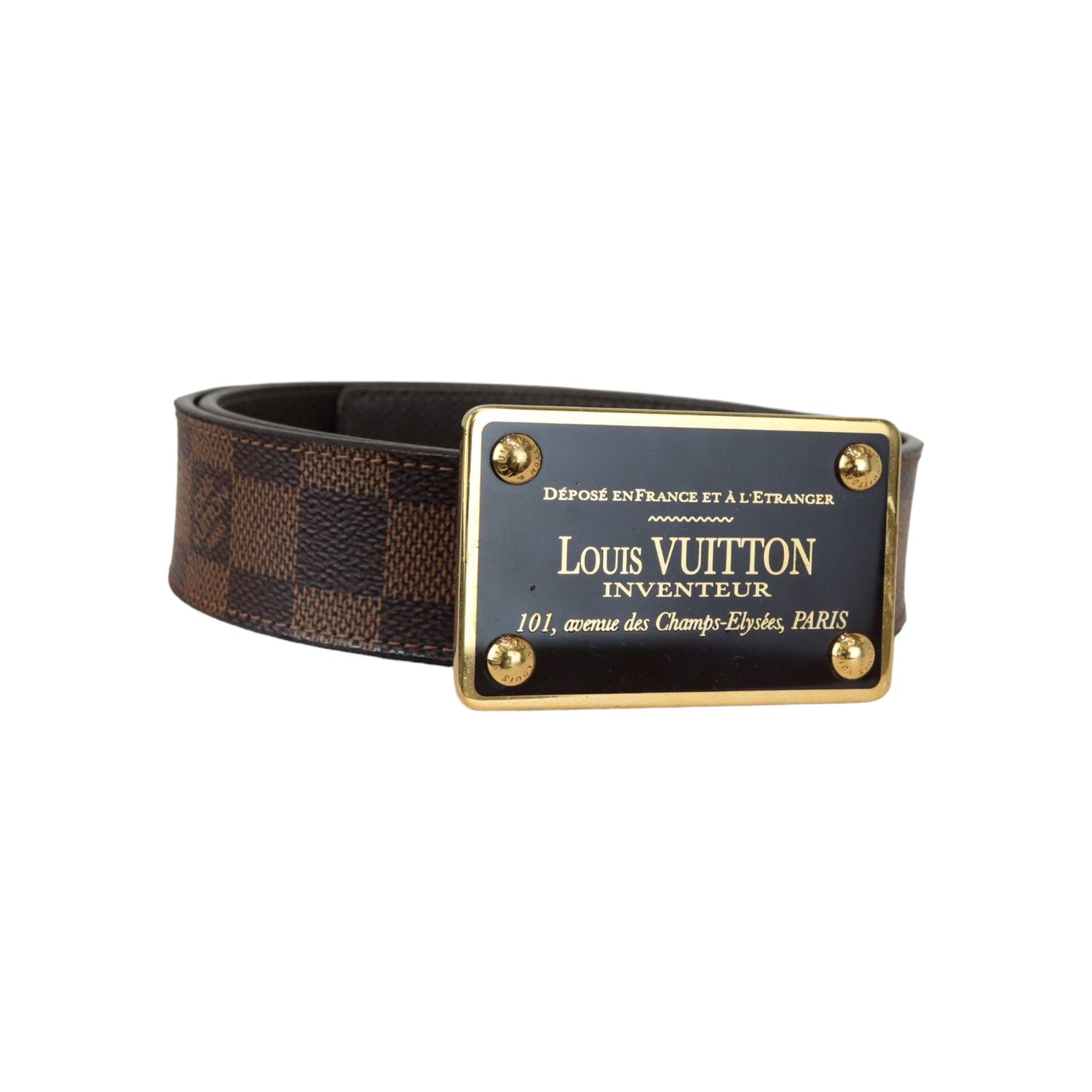 Inventeur Reversible Belt Damier Ebene Size 90