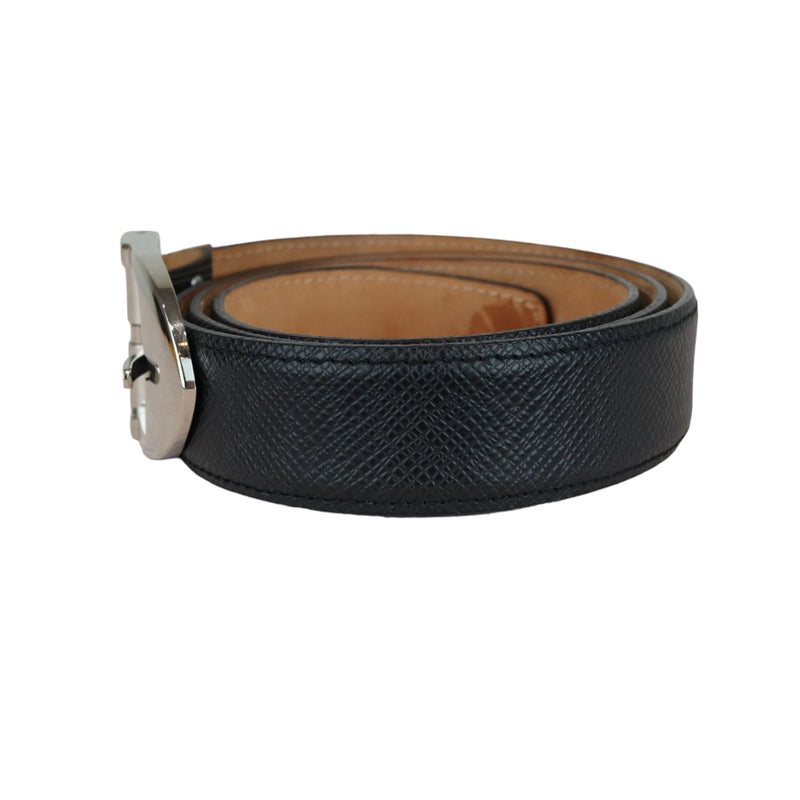 Buckle Belt Taiga Leather Black Size 90 SHW