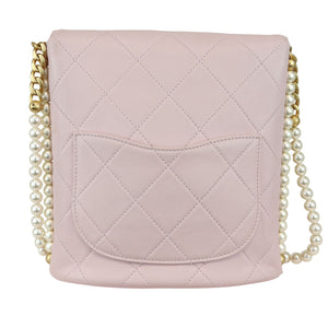 Hobo About Pearls Small Calfskin Quilted Light Pink GHW