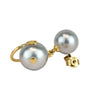 Vintage Pearl Large Clip on Earrings Gold Plated Light Blue
