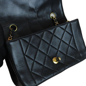 Diana Small Single Flap Lambskin Black GHW