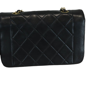 Diana Small Single Flap Lambskin Black GHW