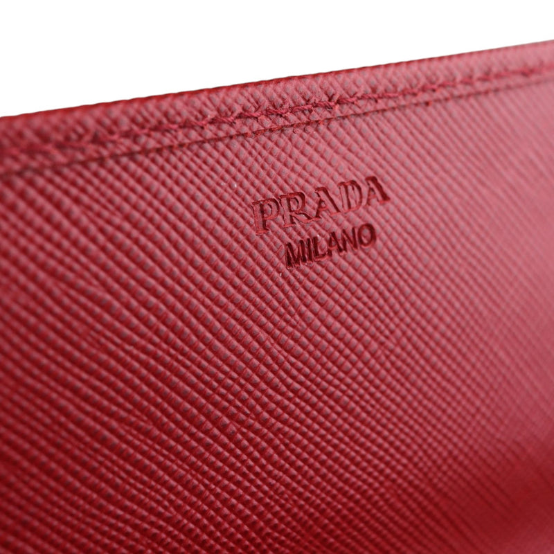 Flap Wallet With Strap Saffiano Red GHW