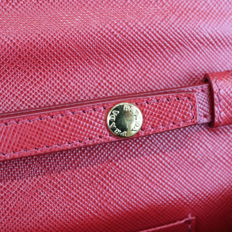 Flap Wallet With Strap Saffiano Red GHW