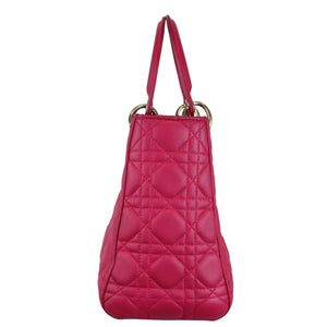 Medium Lady Dior Lambskin Cannage Pink GHW