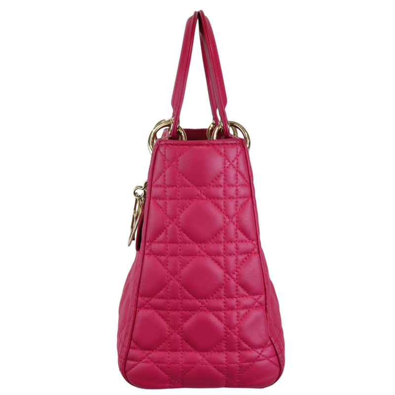 Medium Lady Dior Lambskin Cannage Pink GHW