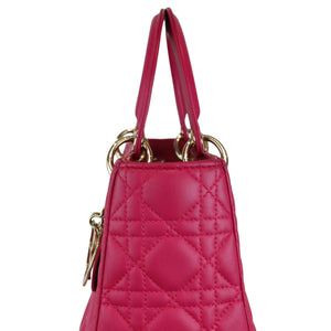 Medium Lady Dior Lambskin Cannage Pink GHW