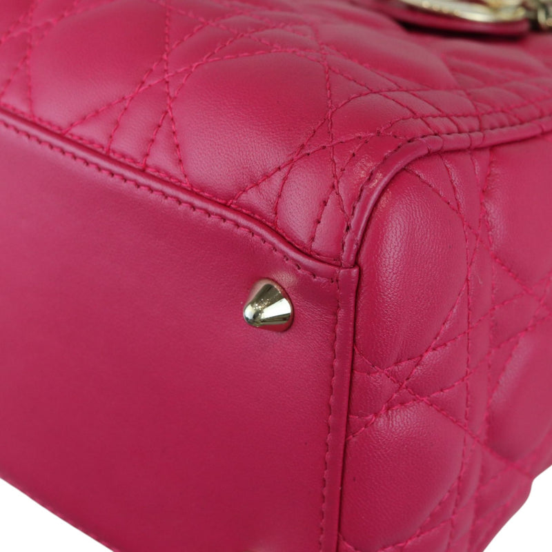 Medium Lady Dior Lambskin Cannage Pink GHW