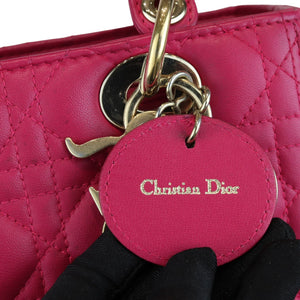 Medium Lady Dior Lambskin Cannage Pink GHW