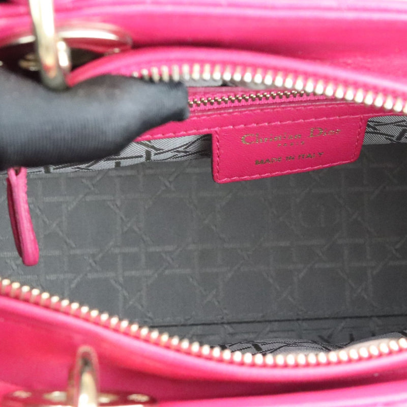 Medium Lady Dior Lambskin Cannage Pink GHW