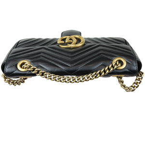 GG Marmont Shoulder Calfskin Matelasse Black GHW