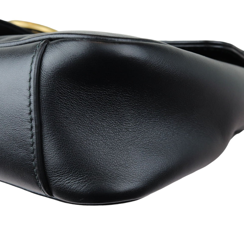 GG Marmont Shoulder Calfskin Matelasse Black GHW