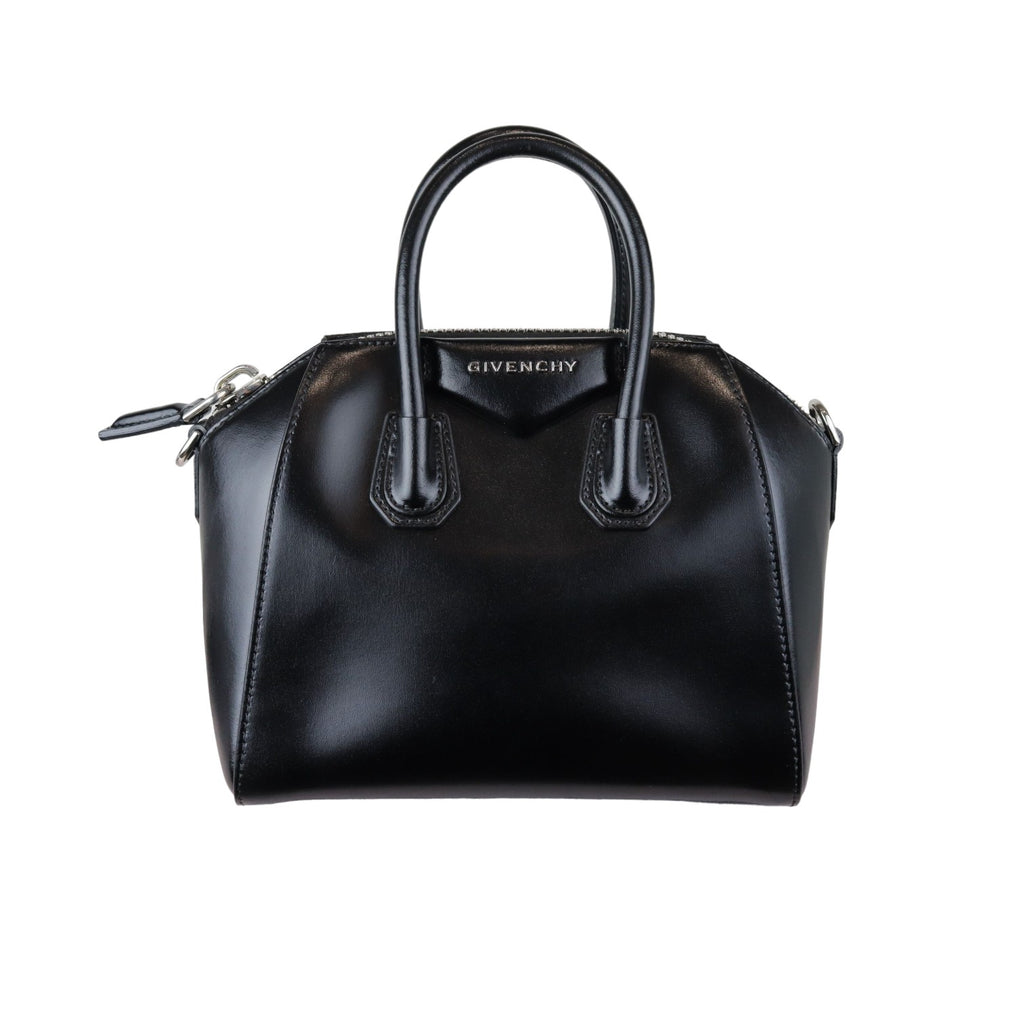 Antigona Mini Shiny Calfskin Black SHW