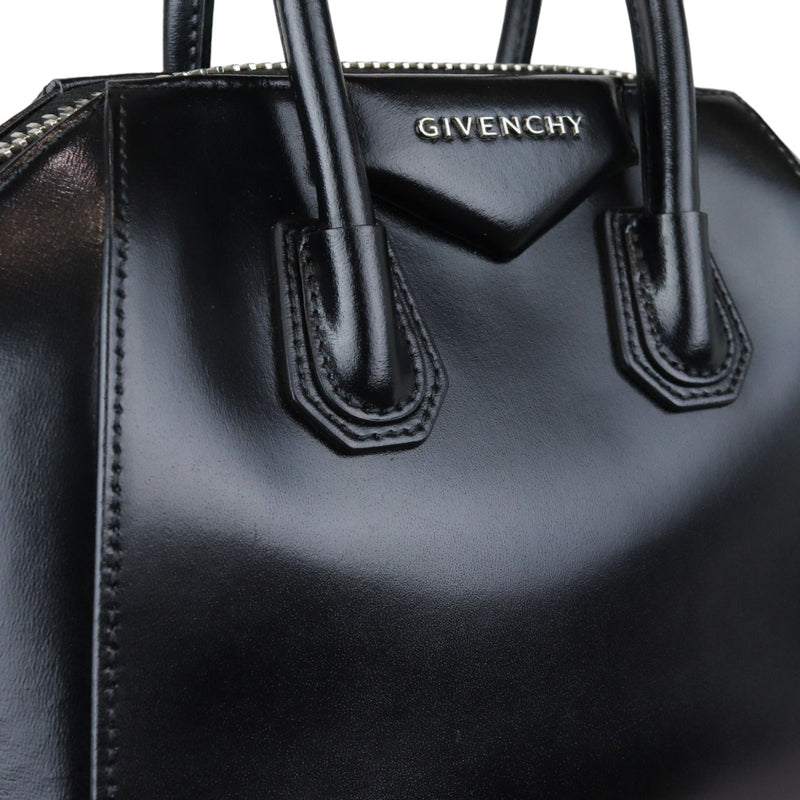 Antigona Mini Shiny Calfskin Black SHW