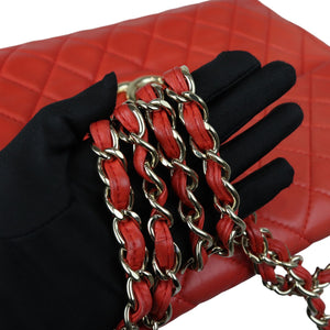 Classic Flap Maxi Lambskin Quilted Coral GHW