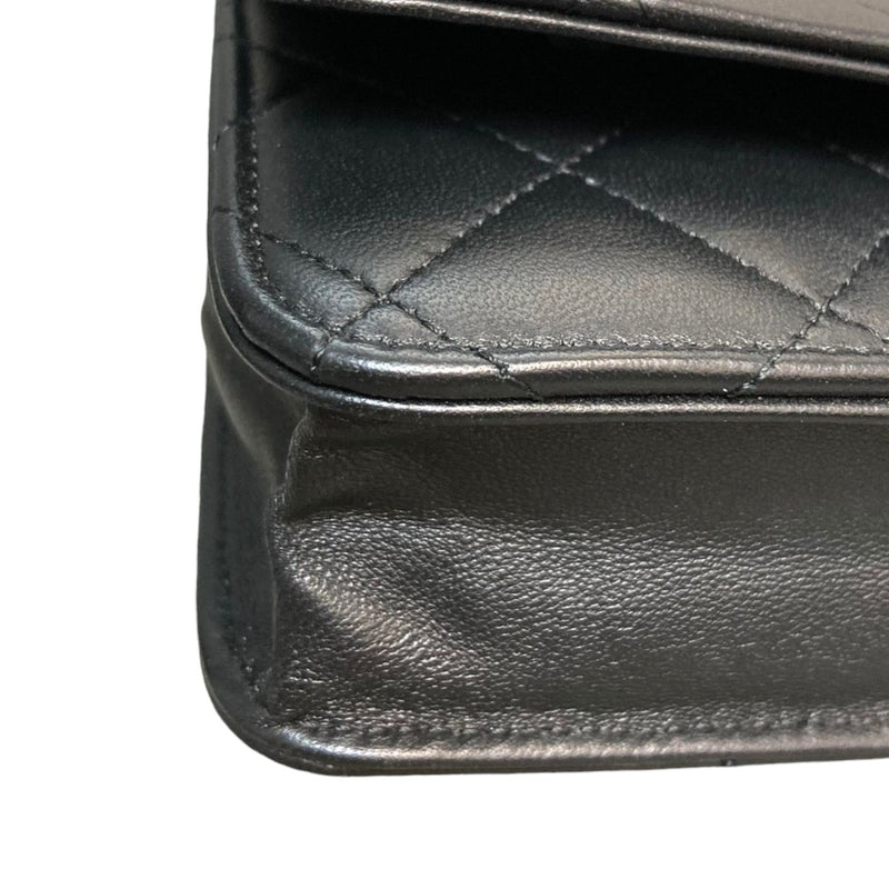 Wallet On Chain WOC Lambskin Quilted Black SHW