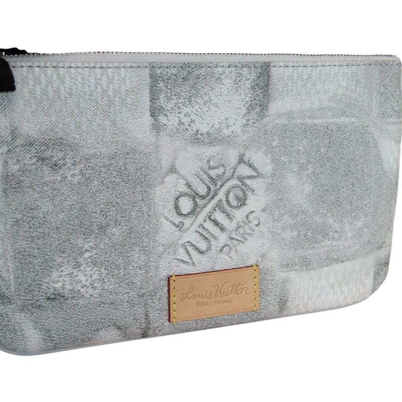 Pouch Bag Set Damier Salt Stone Grey SHW