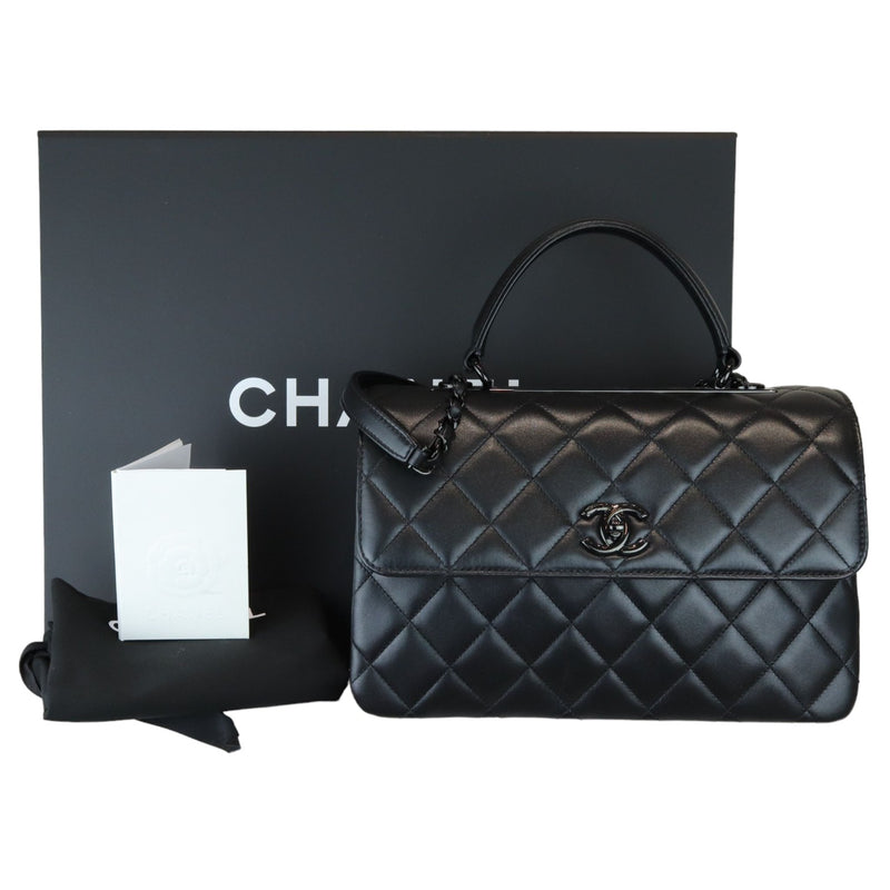 Trendy CC Medium Lambskin So Black BHW