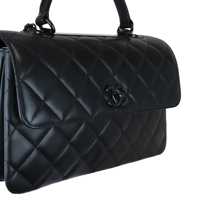 Trendy CC Medium Lambskin So Black BHW