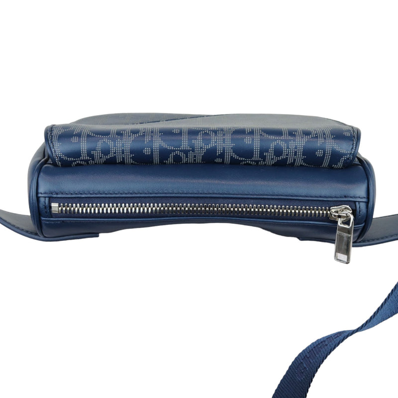 World Tour Saddle Belt Bag Calfskin Oblique Blue BHW