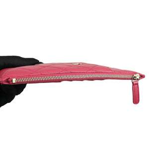 Long Wallet Phone Holder Lambskin Pink GHW