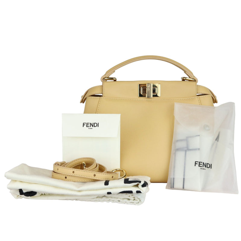 Peekaboo Iconic Satchel Mini Nappa Beige GHW