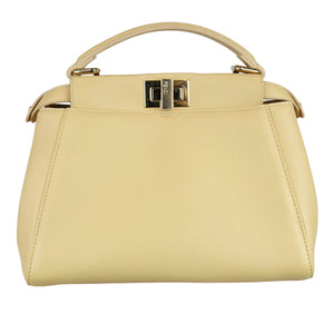 Peekaboo Iconic Satchel Mini Nappa Beige GHW