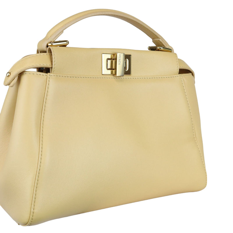 Peekaboo Iconic Satchel Mini Nappa Beige GHW
