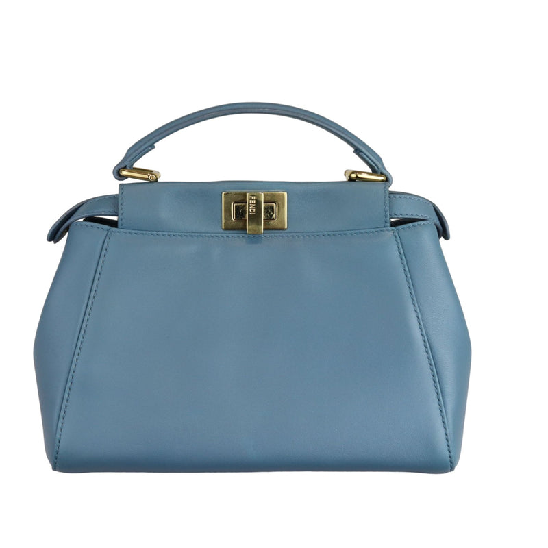 Peekaboo Iconic Satchel Mini Nappa Light Blue GHW