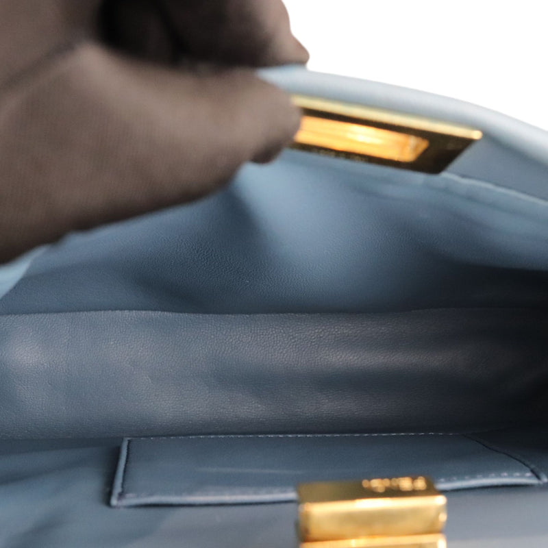 Peekaboo Iconic Satchel Mini Nappa Light Blue GHW