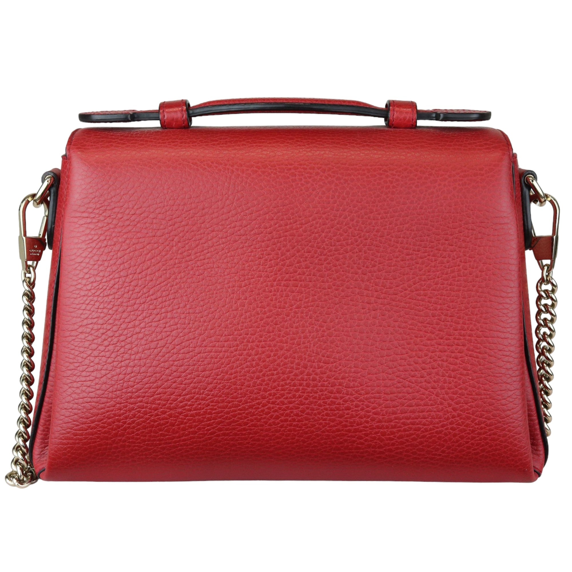 Gucci Interlocking G Top Handle Medium Dollar Calfskin Red GHW