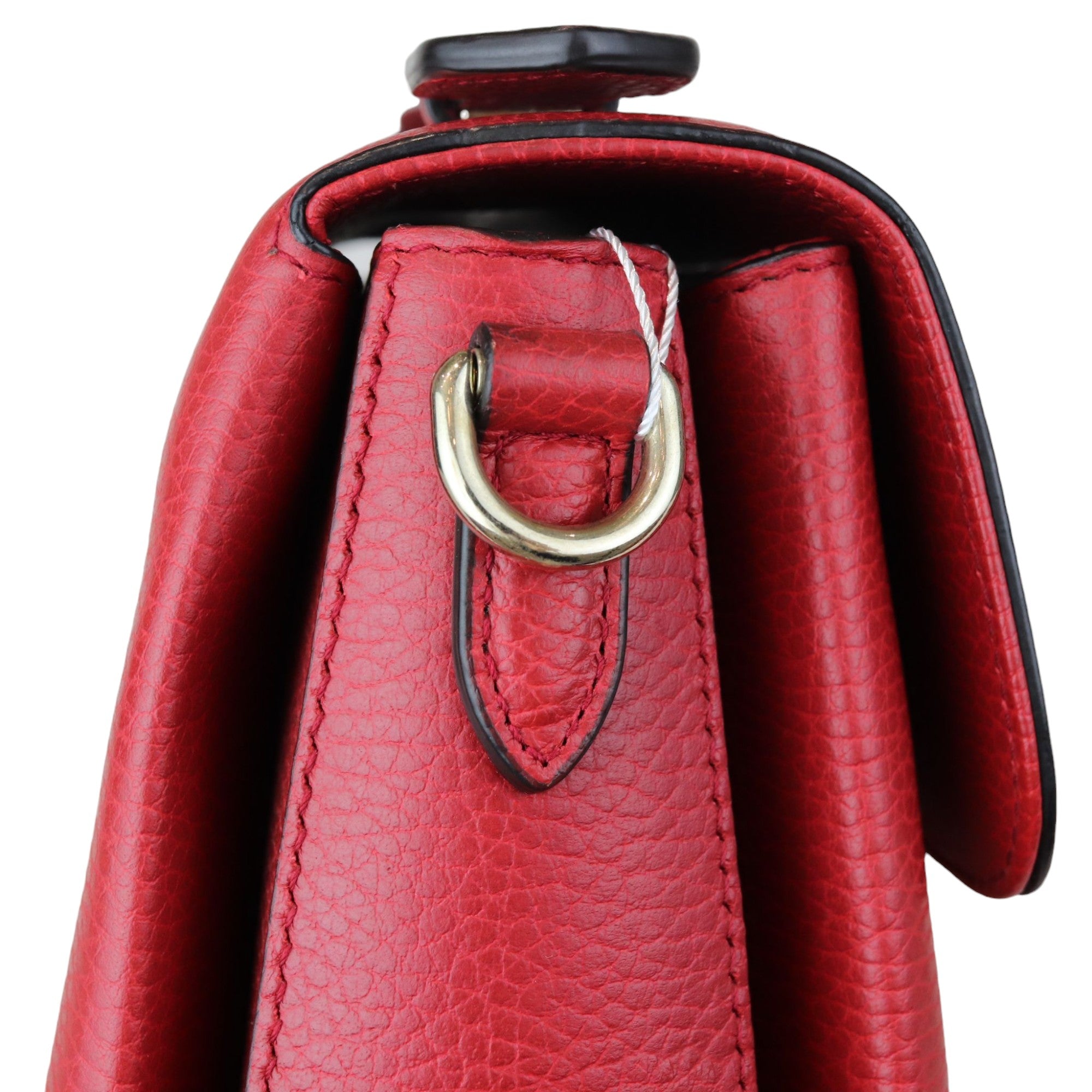 Gucci Interlocking G Top Handle Medium Dollar Calfskin Red GHW