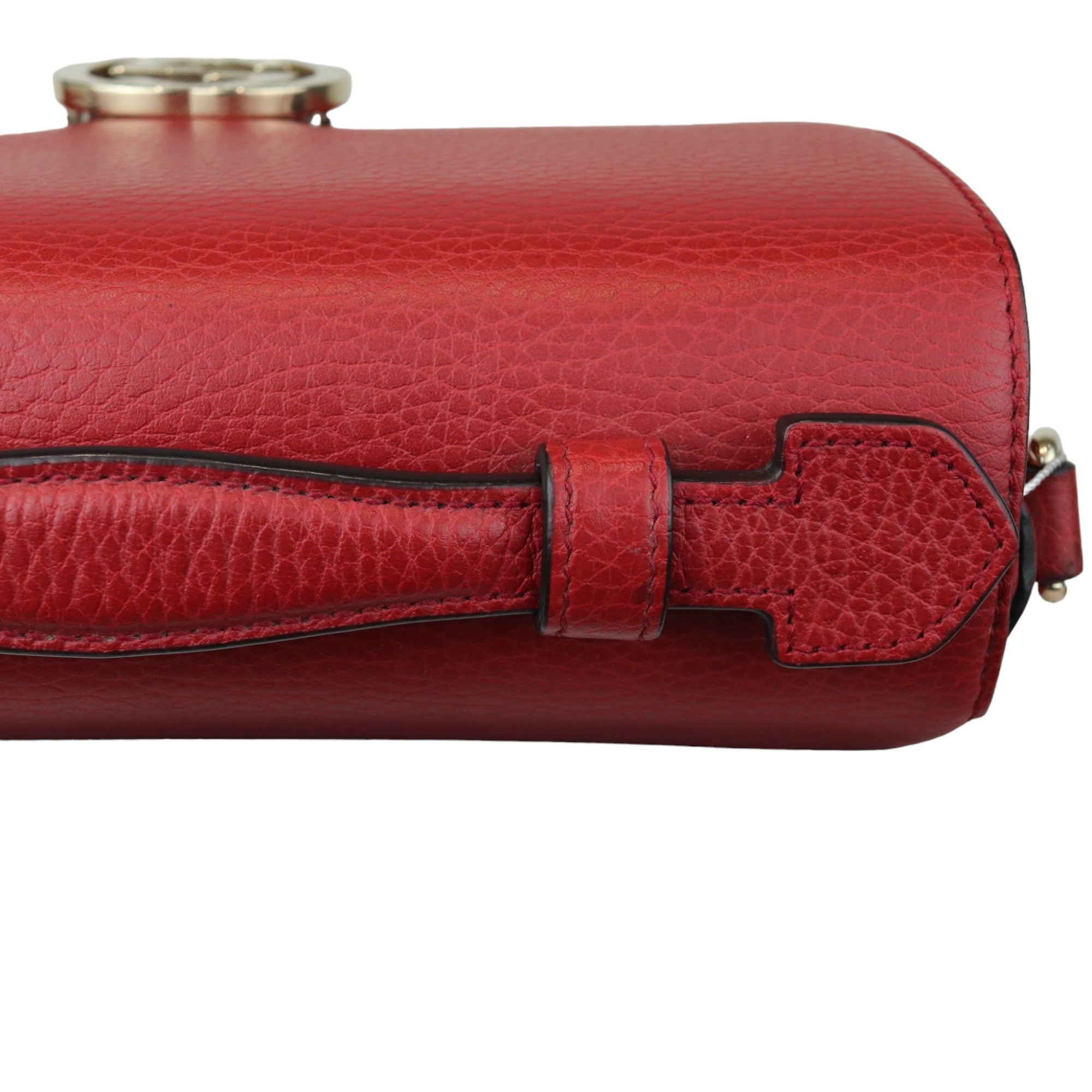 Gucci Interlocking G Top Handle Medium Dollar Calfskin Red GHW