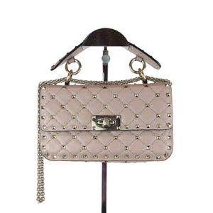 Rockstud Spike Shoulder Small Nappa Beige LGHW
