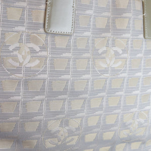 Vintage Travel Line Tote Medium Nylon Beige SHW