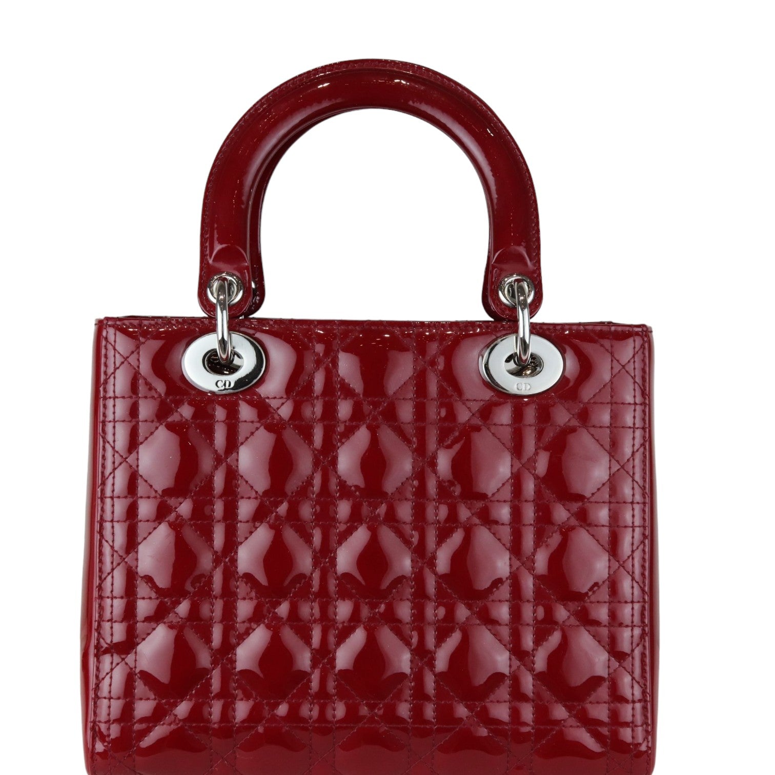 Vintage Red Women's Christian Dior Leather Bag/ Canvas Strap